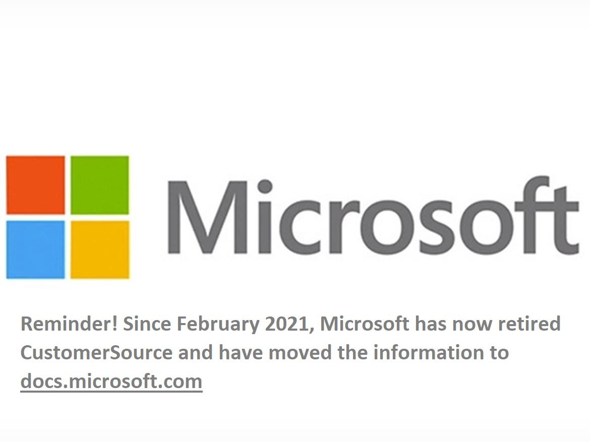 Microsoft CustomerSource has moved